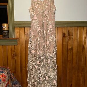 Sidney Sleeveless Plunge Neckline Fit and Flare Maxi Dress